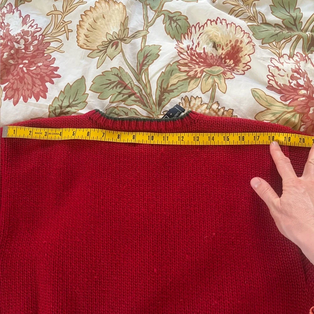 Polo Ralph Lauren Vintage Red 100% Wool Varsity P crewneck sweater, chunky knit - Picture 8 of 11